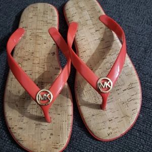 Michael kors red sandals / flip flops